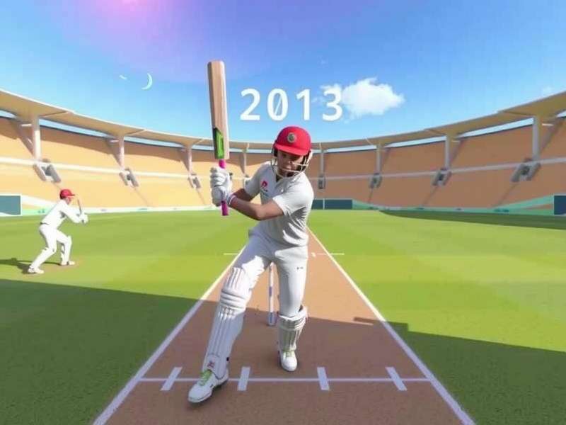VR Cricket Extreme Edition main gameplay showing a player batting in a virtual stadium